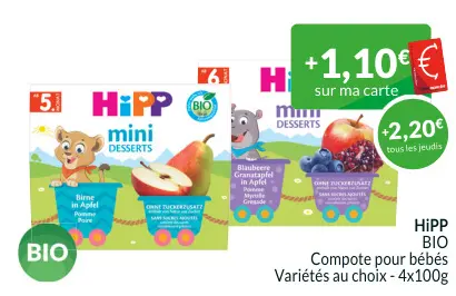 Offre: mini DESSERTS Compote pour bébés