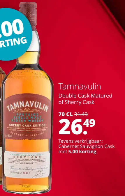 Aanbieding: Tamnavulin Double Cask Matured of Sherry Cask