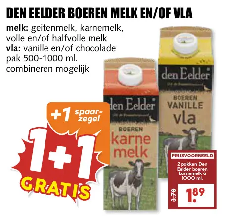 Aanbieding: Boeren melk en/of vla