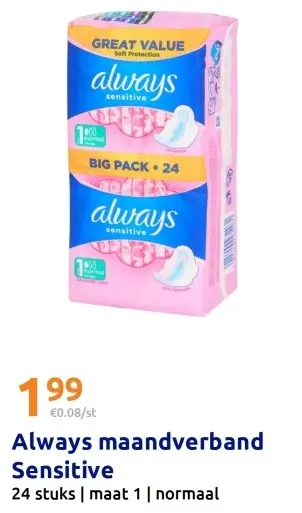 Promotie: Always maandverband Sensitive