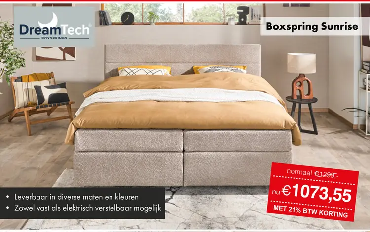 Promotie: Sunrise boxspring greige