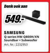 Promotie: Q-series HW-Q800H/XN Soundbar + Subwoofer