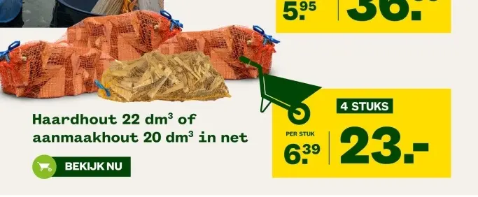 Aanbieding: Haardhout of aanmaakhout in net
