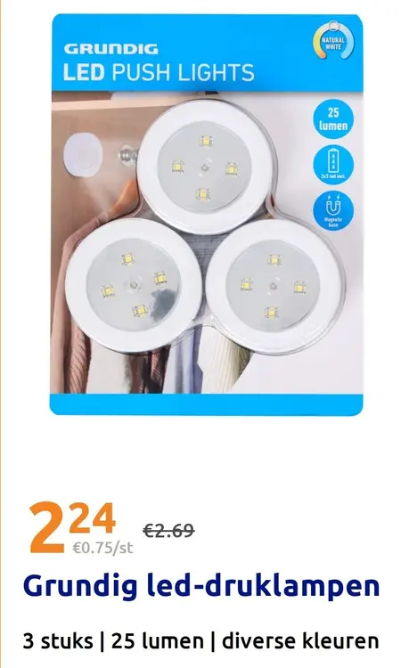 Promotie: Grundig led-druklampen