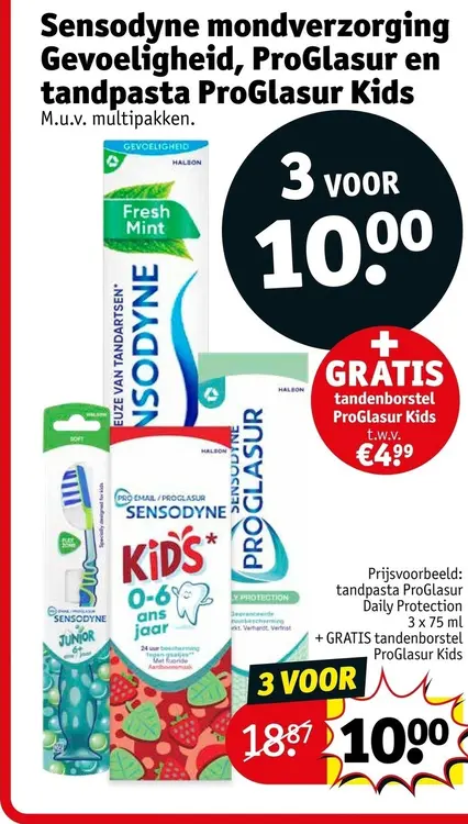 Aanbieding: Sensodyne mondverzorging Gevoeligheid, ProGlasur Kids