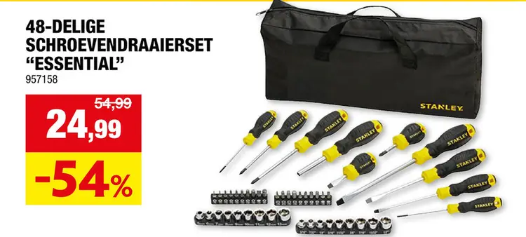 Promotie: Stanley STHT0-70887 Essential schroevendraaierset 48-delig