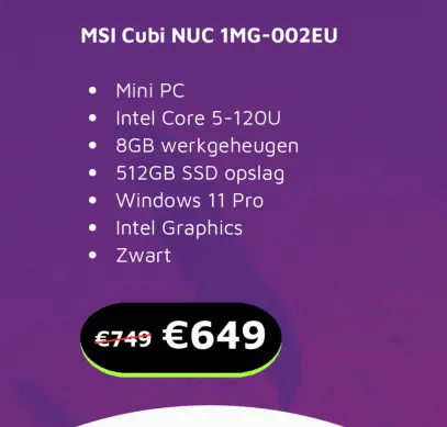 Aanbieding: MSI Cubi NUC