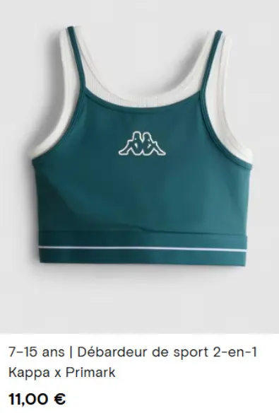 Offre: Débardeur de sport 2-en-1 Kappa x Primark