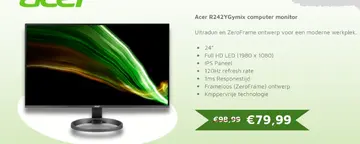 Aanbieding: Acer R242YGymix Computer Monitor