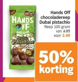 Aanbieding: chocoladereep Dubai pistachio