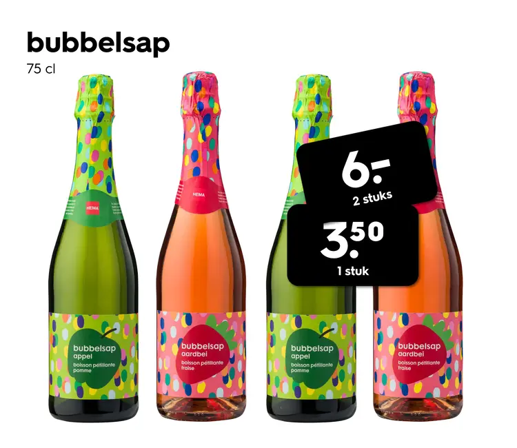 Promotie: Bubbelsap 75 cl