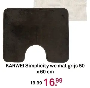 Aanbieding: KARWEI Simplicity wc mat grijs