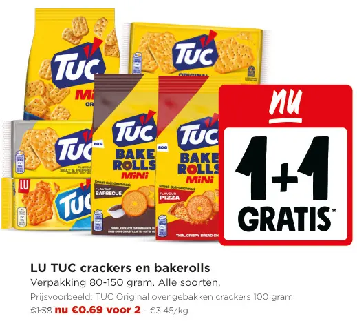 Promotie: LU TUC crackers en bakerolls