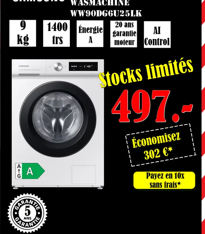Aanbieding: Wasmachine ww90dg6u25lk