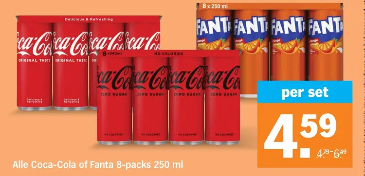 Aanbieding: Coca-Cola of Fanta 8-packs
