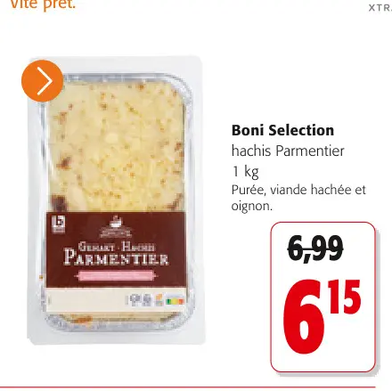Offre: hachis Parmentier