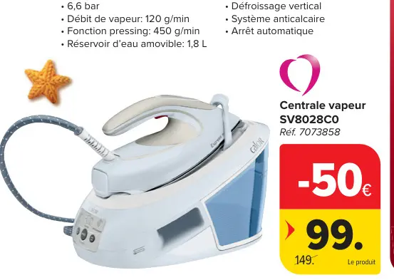 Offre: Centrale vapeur SV8028C0