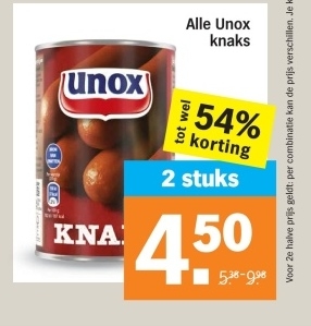 Aanbieding: Unox knaks