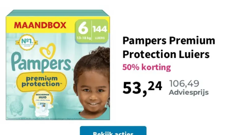 Aanbieding: Pampers Premium Protection Luiers