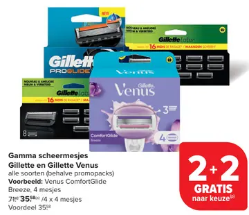 Aanbieding: Gamma scheermesjes Gillette en Gillette Venus