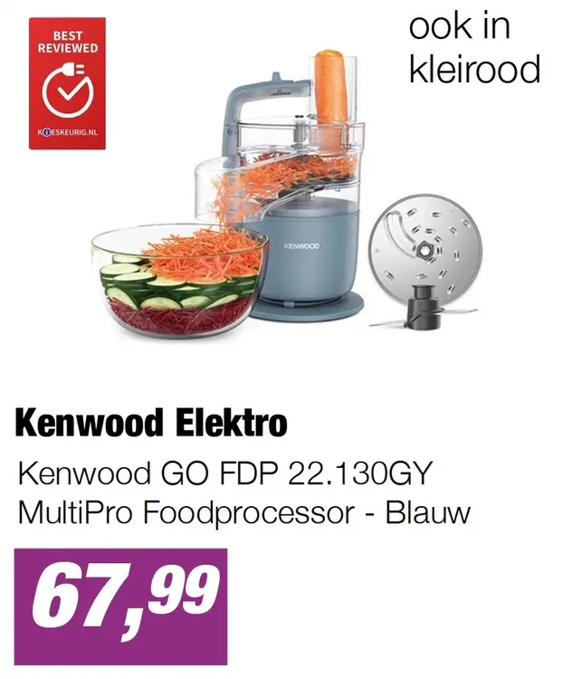 Aanbieding: Kenwood GO FDP 22.130GY MultiPro Foodprocessor - Blauw