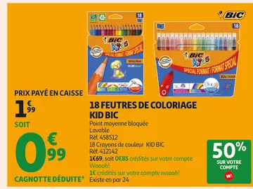 Aanbieding: 18 feutres de coloriage kid BIC