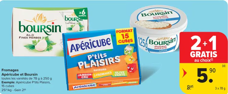 Offre: Fromages Apéricube et Boursin