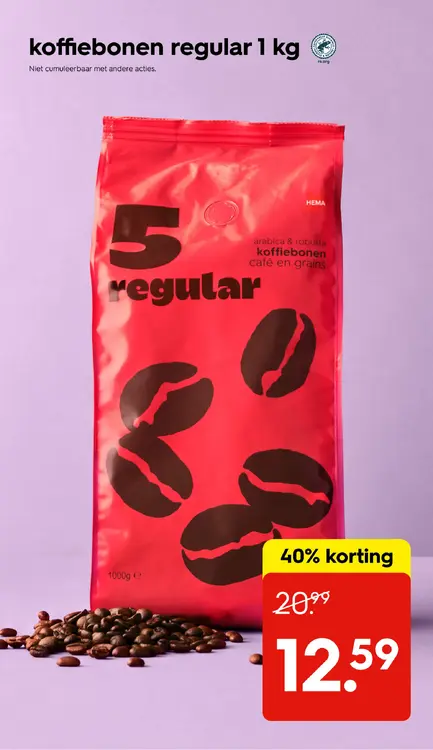 Promotie: Koffiebonen regular 1 kg