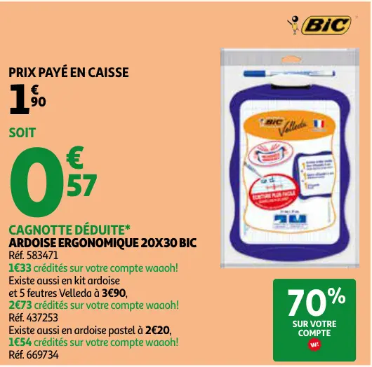 Promotie: Ardoise ergonomique 20x30