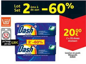 Offre: Lessive en pods / Waspods