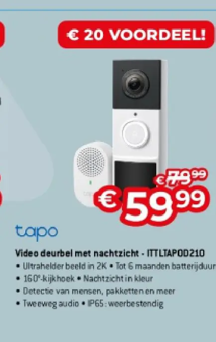 Promotie: Video deurbel met nachtzicht