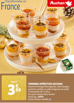 Aanbieding: VERRINES APÉRITIVES AUCHAN Saumon fromage fra