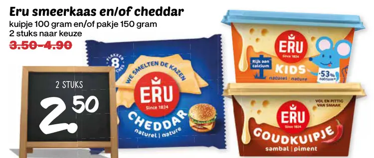 Aanbieding: Smeerkaas en/of cheddar