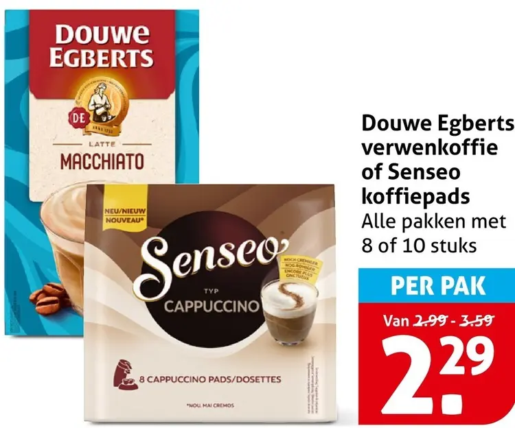 Aanbieding: Verwenkoffie of Senseo koffiepads
