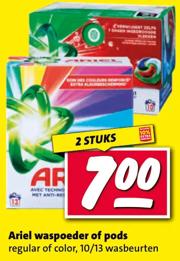 Aanbieding: Ariel waspoeder of pods
