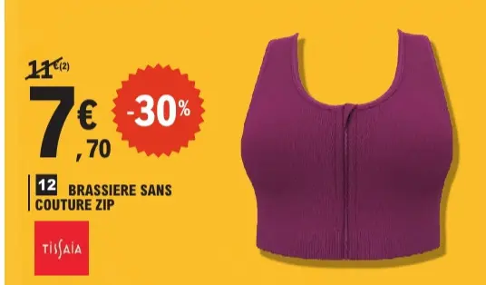 Offre: Brassiere sans couture zip