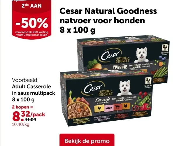Promotie: Cesar Natural Goodness natvoer voor honden
