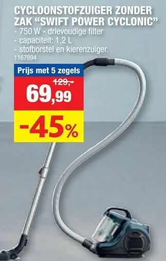 Promotie: Cycloonstofzuiger zonder zak "SWIFT POWER CYC