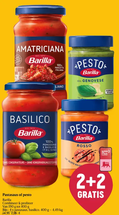 Promotie: Pastasaus of pesto