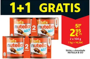 Aanbieding: Sticks + chocolade NUTELLA & GO