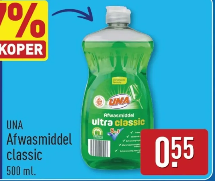 Aanbieding: UNA Afwasmiddel classic