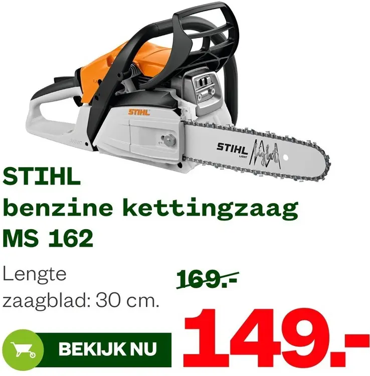 Aanbieding: Benzine kettingzaag MS 162