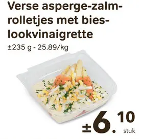 Promotie: Verse asperge-zalm-rolletjes met bieslookvinairgrette