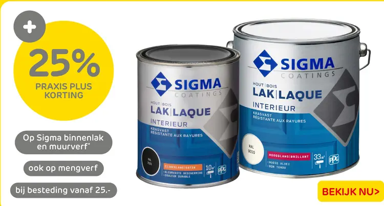 Aanbieding: Sigma binnenlak en muurverf