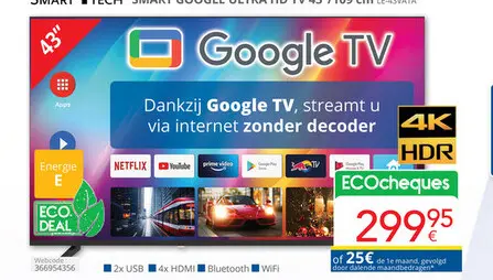 Promotie: SMART GOOGLE ULTRA HD TV 43 / 109 cm LE-43VAT