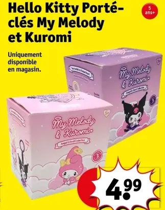 Offre: Hello Kitty Porte-clés My Melody et Kuromi
