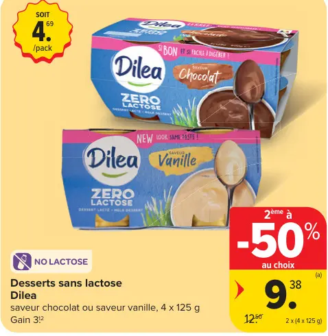 Offre: Desserts sans lactose