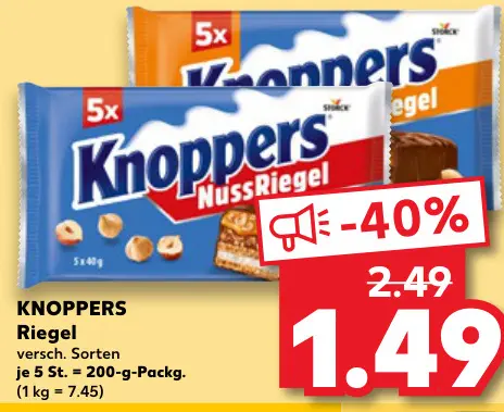 Aanbieding: KNOPPERS Riegel