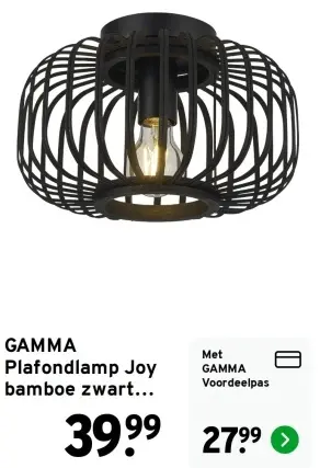 Aanbieding: Plafondlamp Joy bamboe zwart