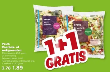 Aanbieding: PLUS Roerbak- of wokgroenten
